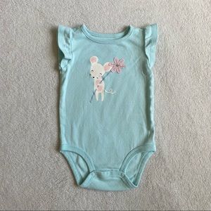 Carter’s Mouse Blue Ruffle Sleeve Bodysuit